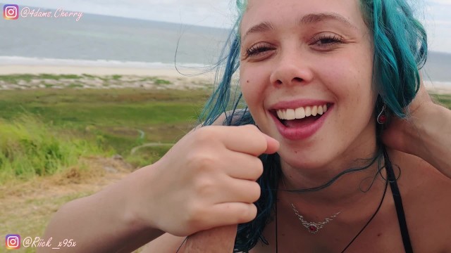 New Year's travel vlog!!! I had public sex in the beach and took Cum in Mouth inside the tent !!! Ch Brazilian Porn